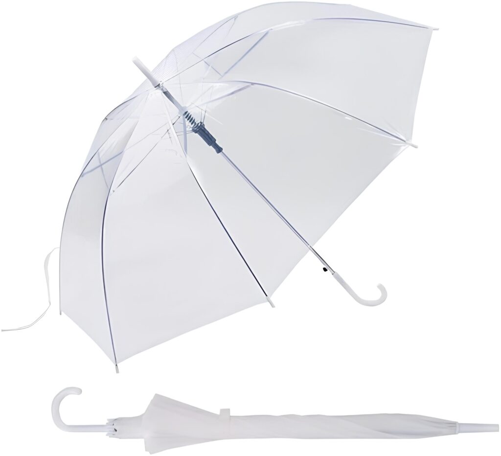 Şeffaf Şemsiye Kolay Tutuşlu Saplı 8 Telli Çocuk Okul